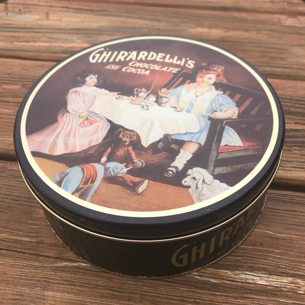 Ghirardelli's Chocolate Round 7" Tin Box Collector